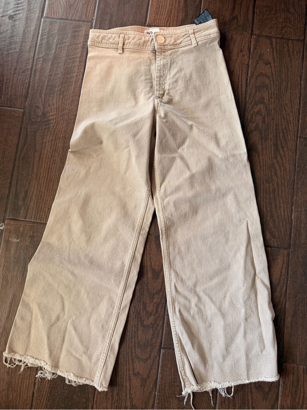 Zara Khaki Wide-Leg Chinos